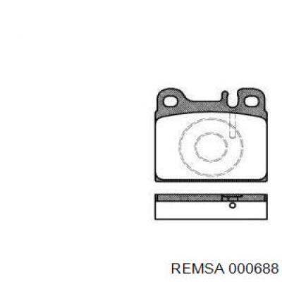 Задние тормозные колодки 000688 Remsa