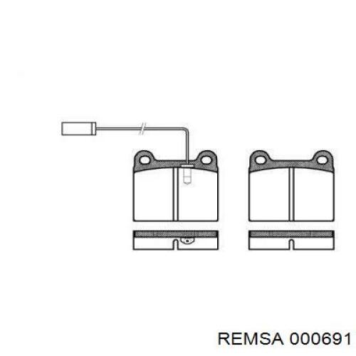 Передние тормозные колодки 000691 Remsa