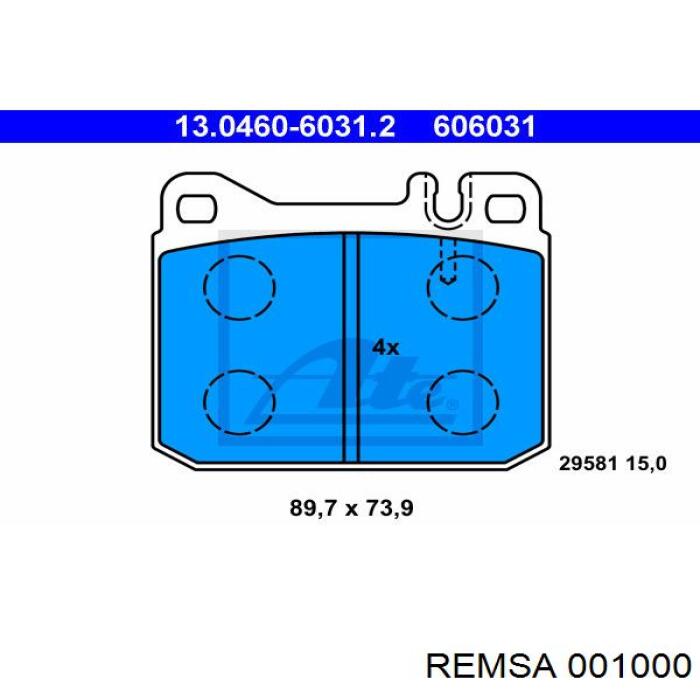 Купить 001000 Remsa Колодки тормозные