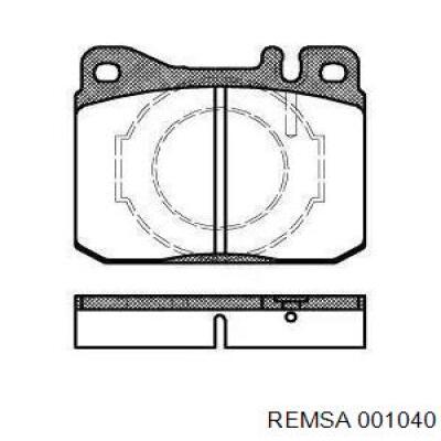 Передние тормозные колодки 001040 Remsa