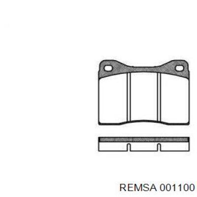 Передние тормозные колодки 001100 Remsa