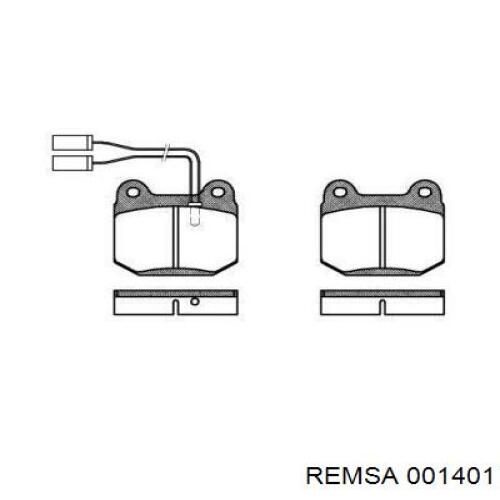 Передние тормозные колодки 001401 Remsa