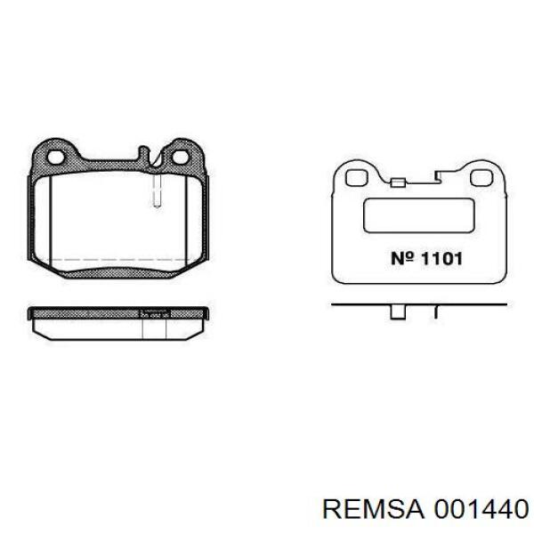 Задние тормозные колодки 001440 Remsa