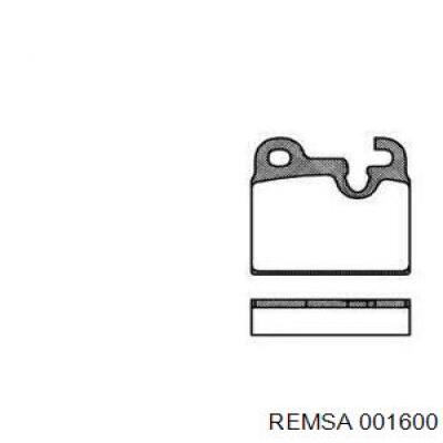 Задние тормозные колодки 001600 Remsa