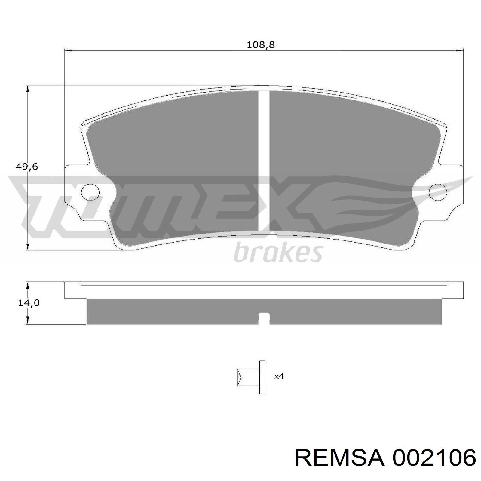 Колодки Remsa 002106 цена, от 14.99 USD