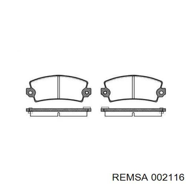 Передние тормозные колодки 002116 Remsa