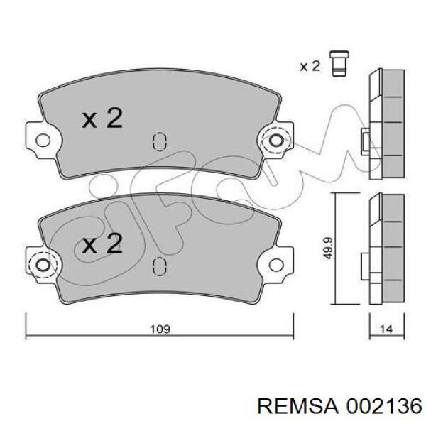 Колодки дисковые  Remsa 002136 цена, от 14.79 USD