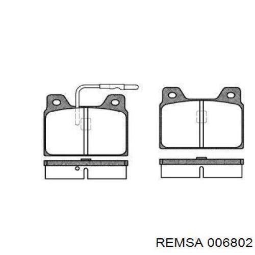 Задние тормозные колодки 006802 Remsa