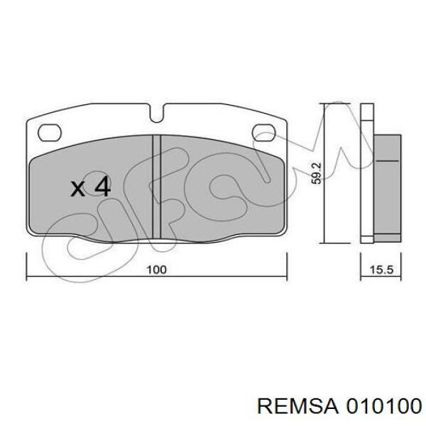 Передние тормозные колодки 010100 Remsa