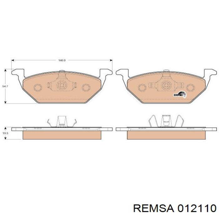 Тормозные колодки Remsa 012110