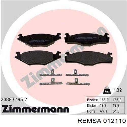 Колодки Remsa 012110 цена, от 12.68 USD