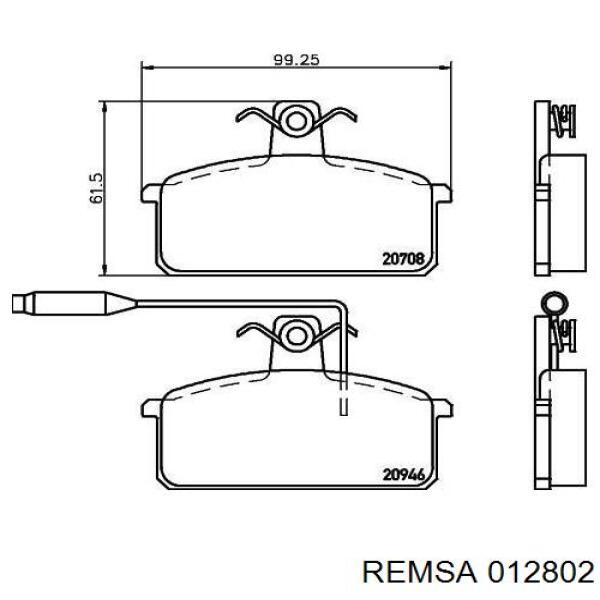Колодки Remsa 012802 цена, от 10.75 USD