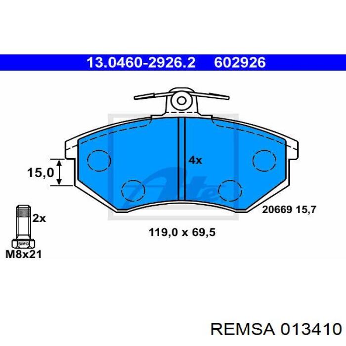 013410 Remsa Колодки передние