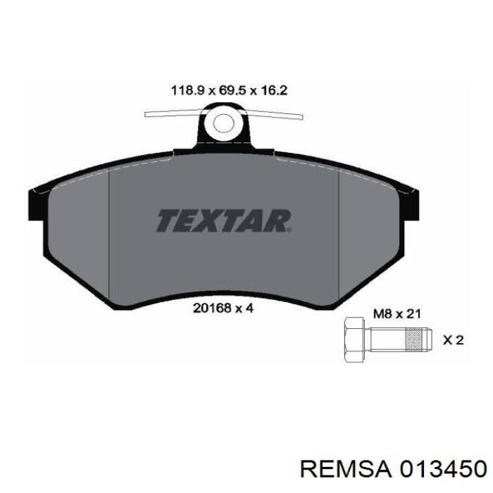 Передние тормозные колодки 013450 Remsa
