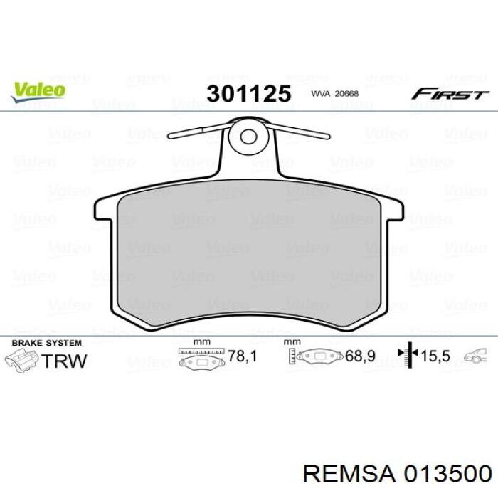 Колодки дисковые  Remsa 013500 цена, от 21.08 USD