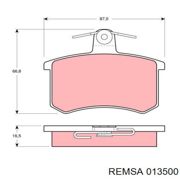 Купить 013500 Remsa Колодки тормозные задние, дисковые
