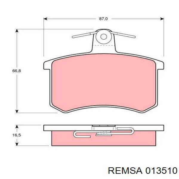 Задние тормозные колодки 013510 Remsa