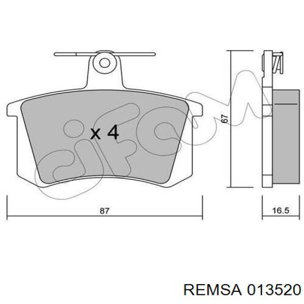 Задние тормозные колодки 013520 Remsa