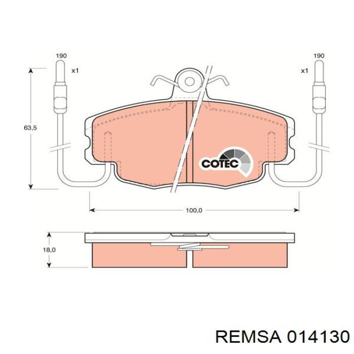 Тормозные колодки Remsa 014130