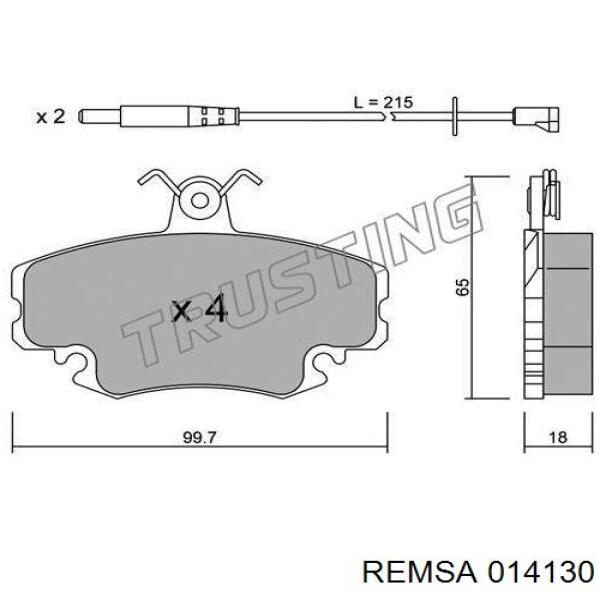 Передние тормозные колодки 014130 Remsa