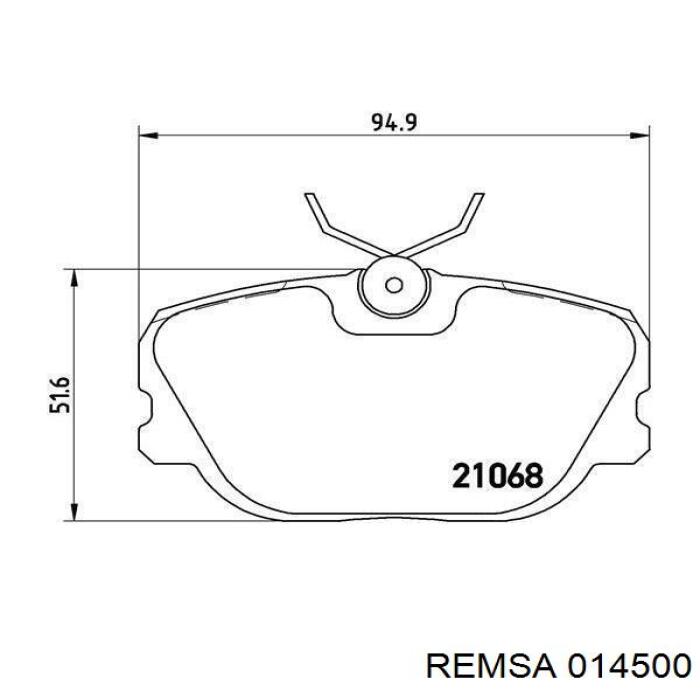 Передние тормозные колодки 014500 Remsa