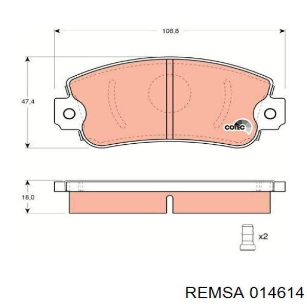 Купить 014614 Remsa Колодки тормозные