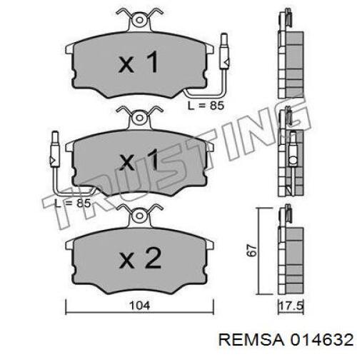 Купить 014632 Remsa Колодки тормозные