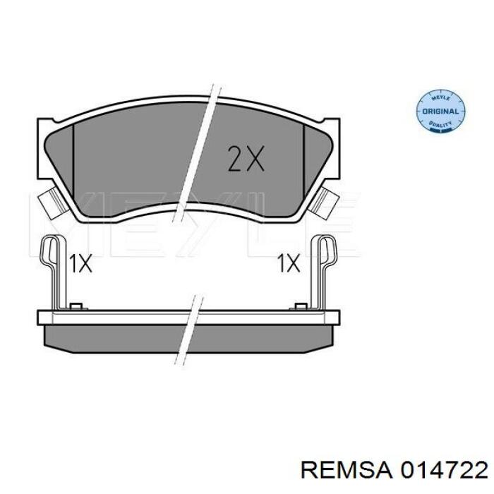 Передние тормозные колодки 014722 Remsa