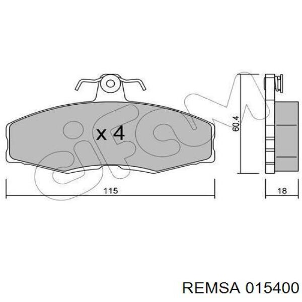 Передние тормозные колодки 015400 Remsa