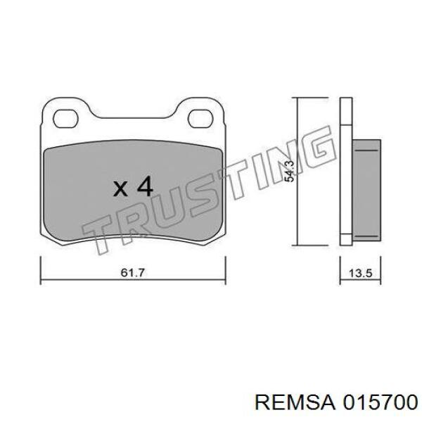 Купить 015700 Remsa Колодки тормозные задние, дисковые