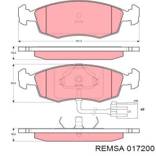 Тормозные колодки Remsa 017200