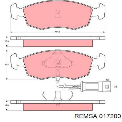 Купить 017200 Remsa Колодки тормозные