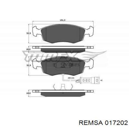 Купить 017202 Remsa Колодки тормозные