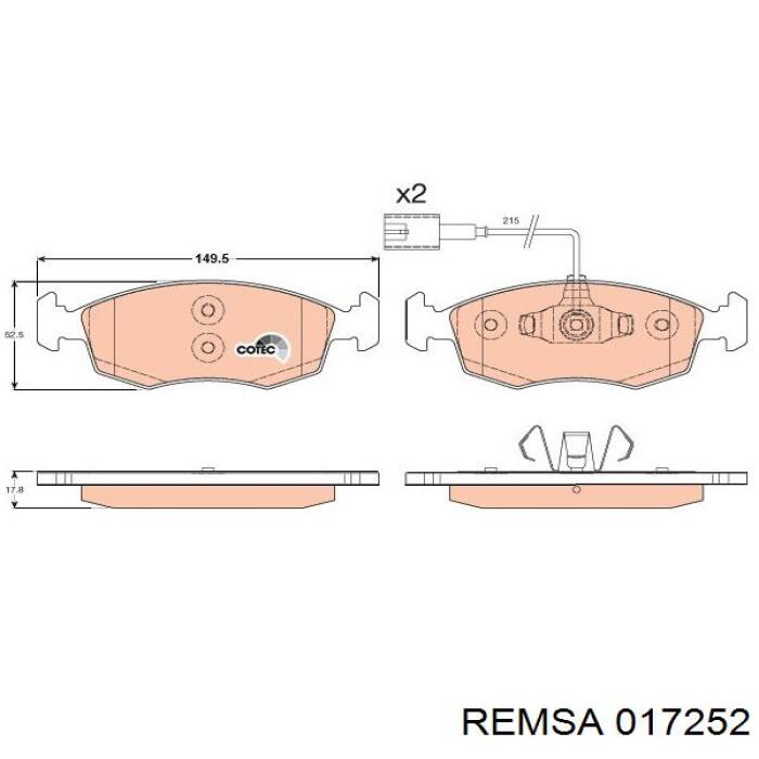 Колодки Remsa 017252 цена, от 27.67 USD