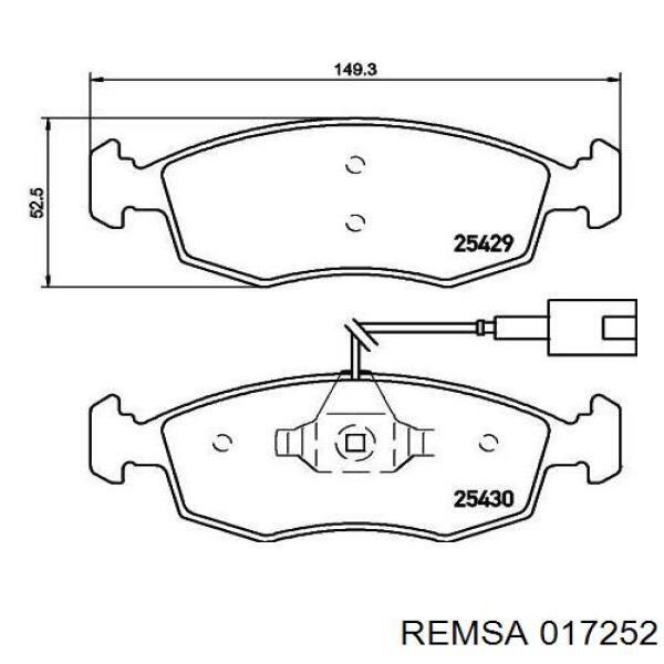 Передние тормозные колодки 017252 Remsa