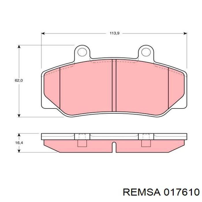 Передние тормозные колодки 017610 Remsa