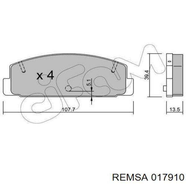 Задние дисковые колодки Remsa 017910