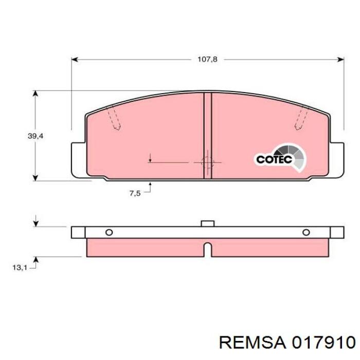 Задние тормозные колодки 017910 Remsa
