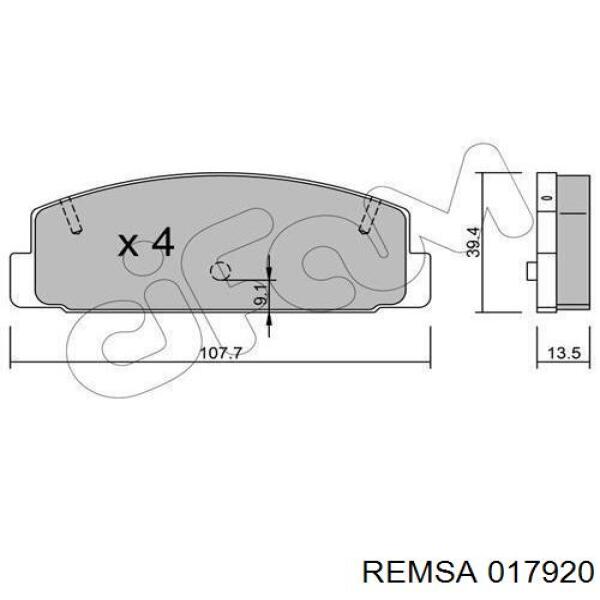 017920 Remsa Колодки тормозные дисковые комплект