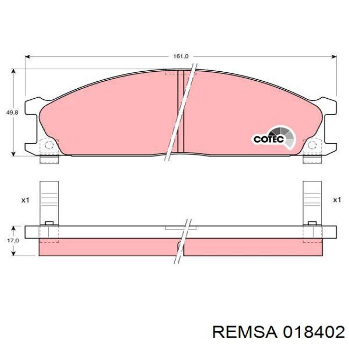 Купить 018402 Remsa Колодки тормозные