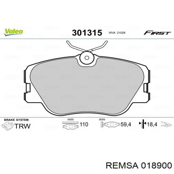 Купить 018900 Remsa Колодки тормозные