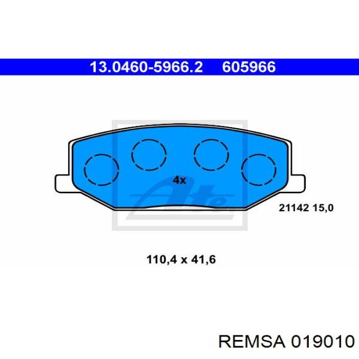 Тормозные колодки Remsa 019010