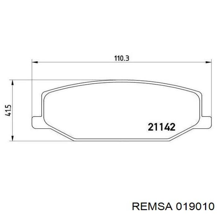Купить 019010 Remsa Колодки тормозные