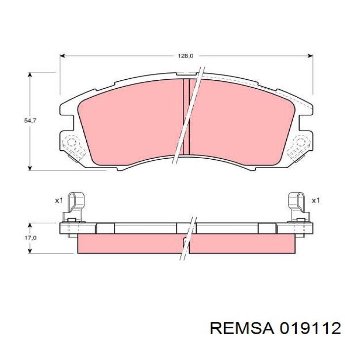 Тормозные колодки Remsa 019112
