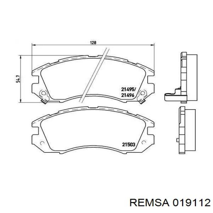 Купить 019112 Remsa Колодки тормозные