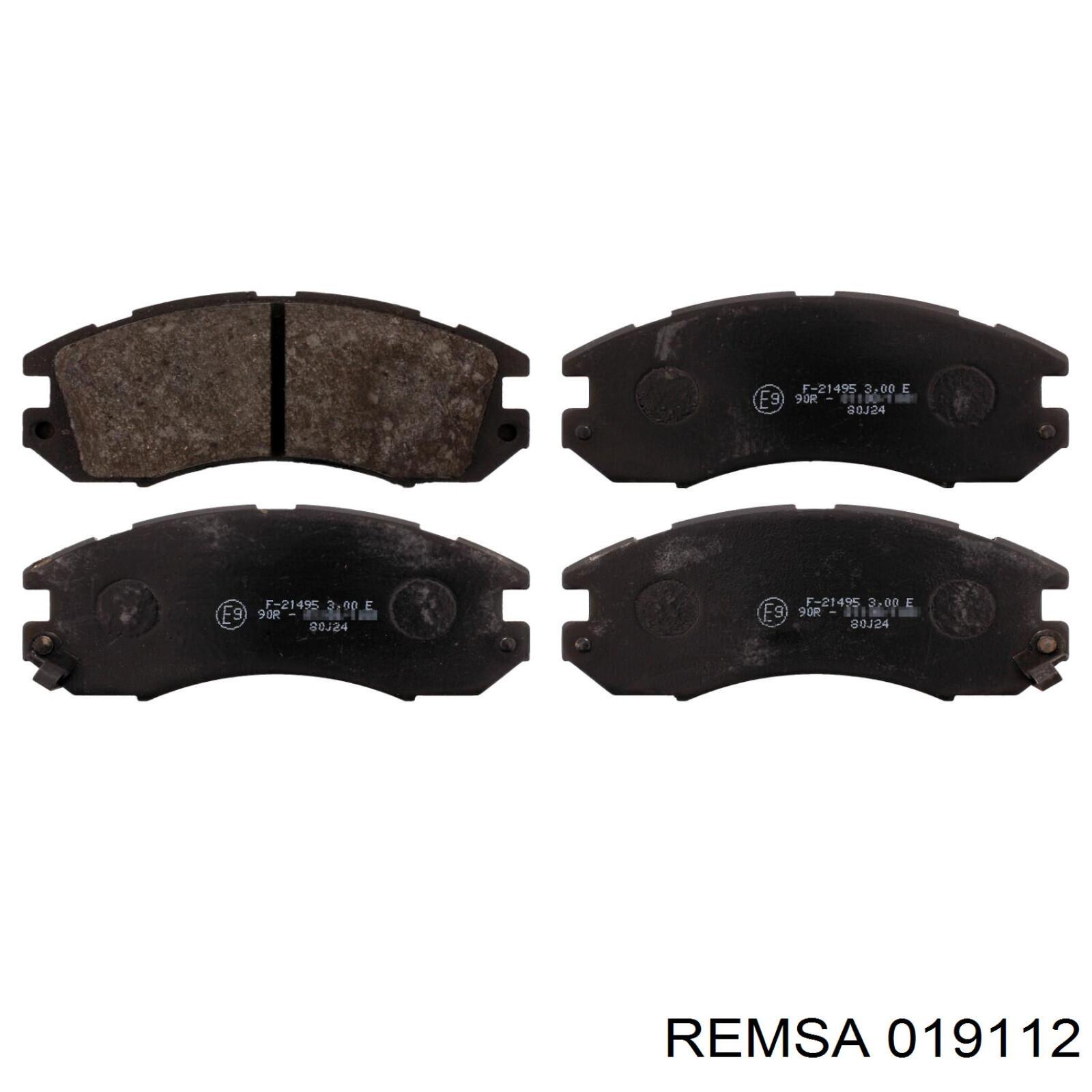 Передние тормозные колодки 019112 Remsa