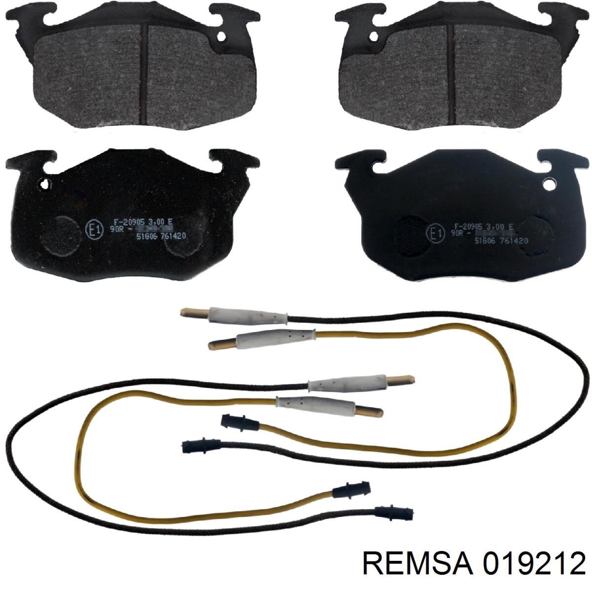 Тормозные колодки Remsa 019212