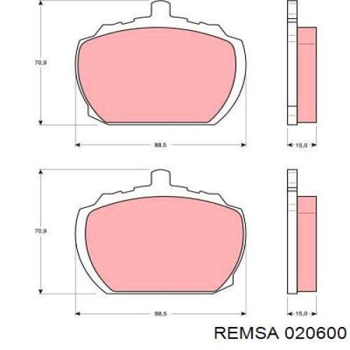 Колодки Remsa 020600 цена, от 13.25 USD