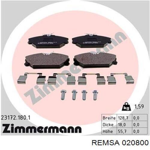 Колодки Remsa 020800 цена, от 30.17 USD