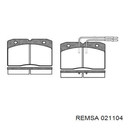 Передние тормозные колодки 021104 Remsa